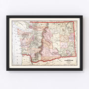 Washington Vintage Map 1904