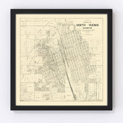 North Yakima Vintage Map 1908