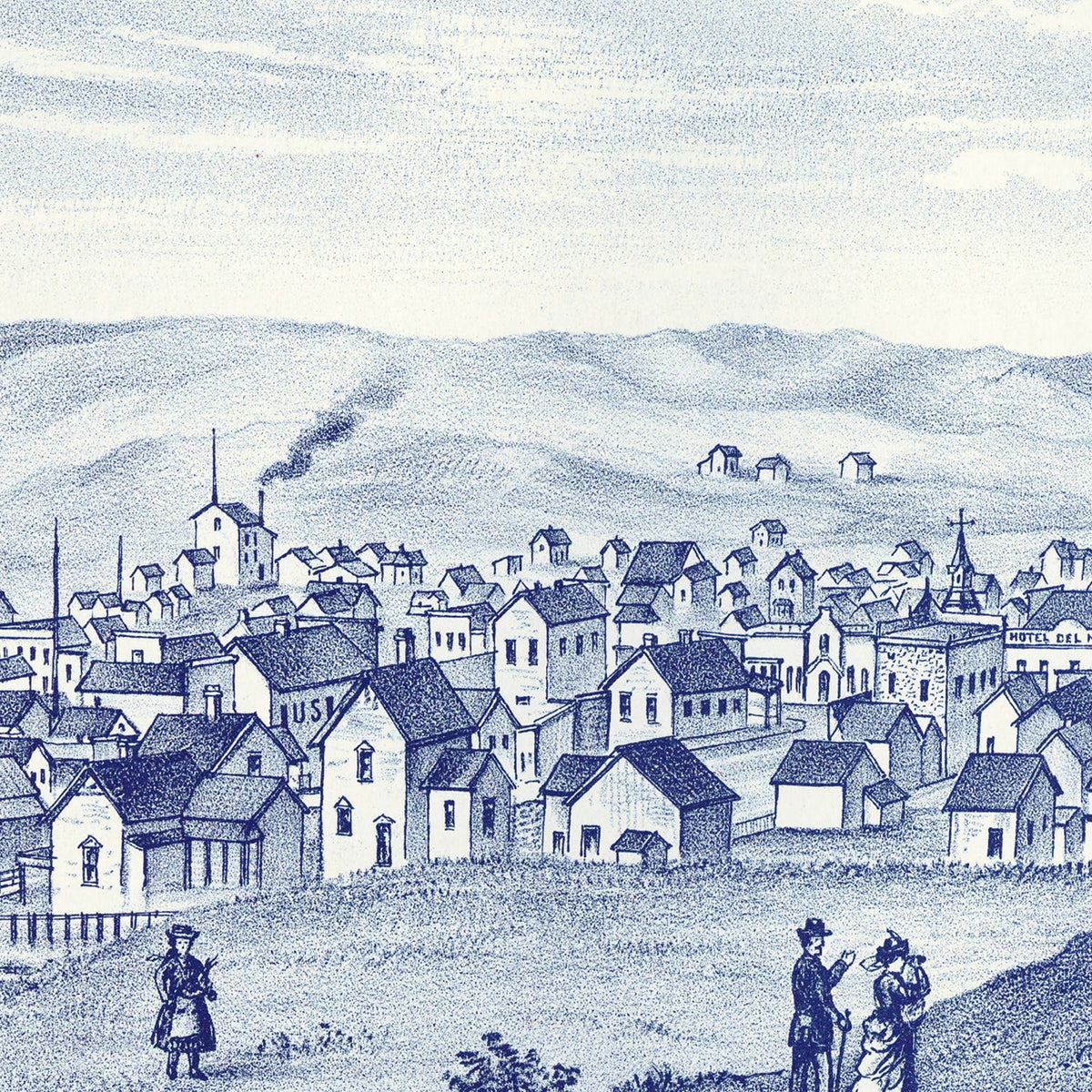 Restored historic details from the 1889 city map of Moscow, Washington