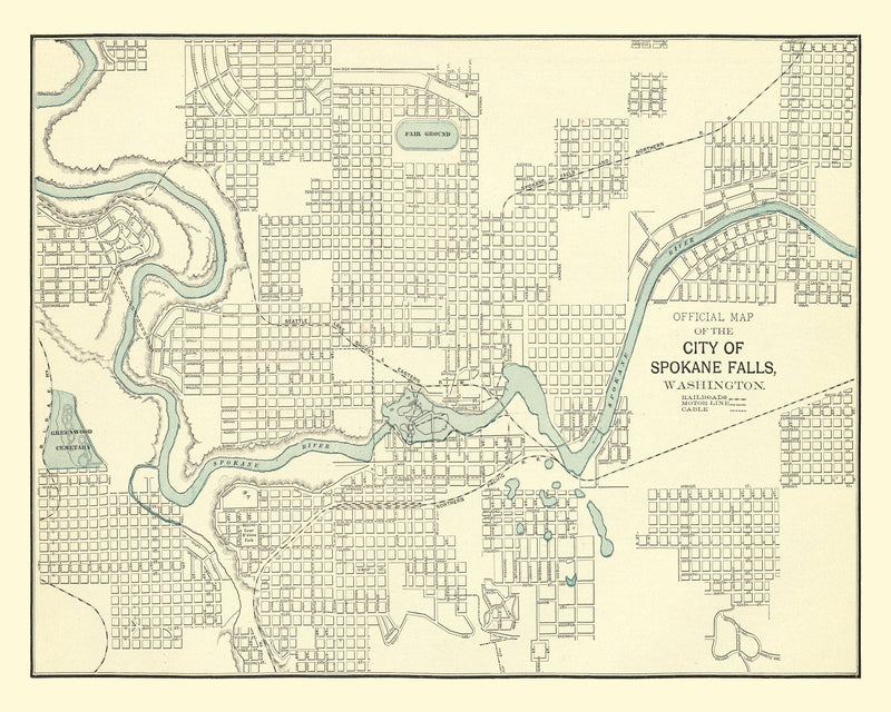Size comparison using Vintage Map of Spokane Falls, Washington 1895