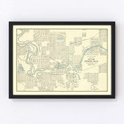 Spokane Falls Vintage Map 1895