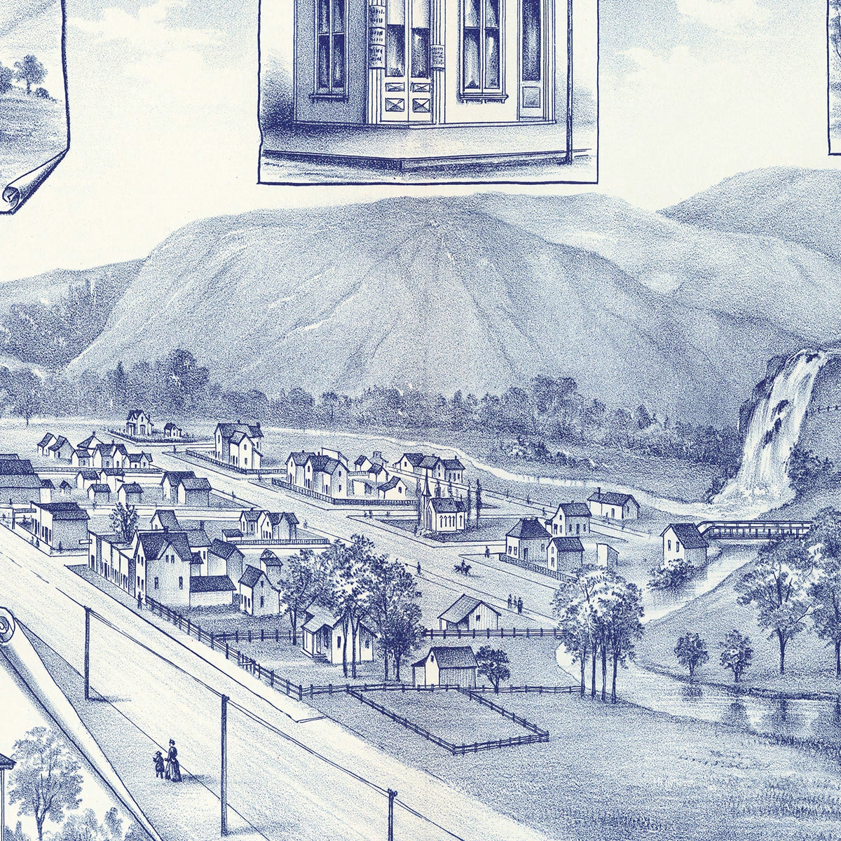 Restored historic details from the 1889 city map of Pataha City, Washington