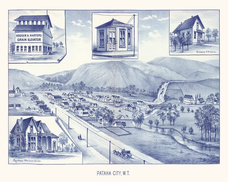 Size comparison using Vintage Map of Pataha City, Washington 1889