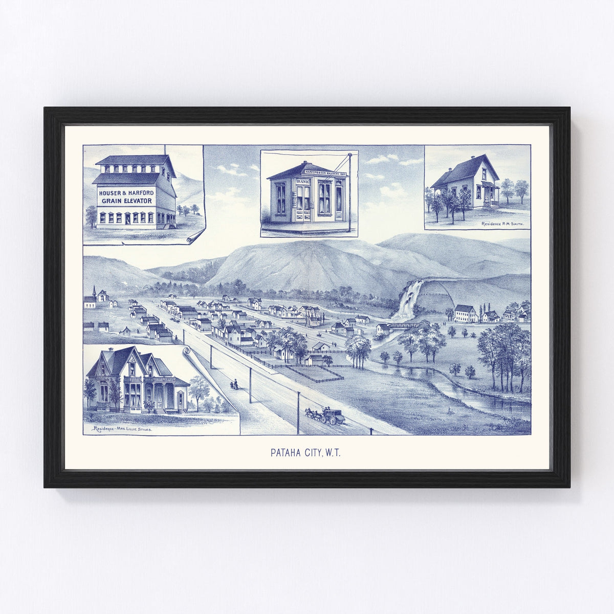 Pataha City Vintage Map 1889