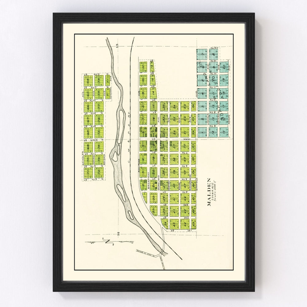 Malden Vintage Map 1910