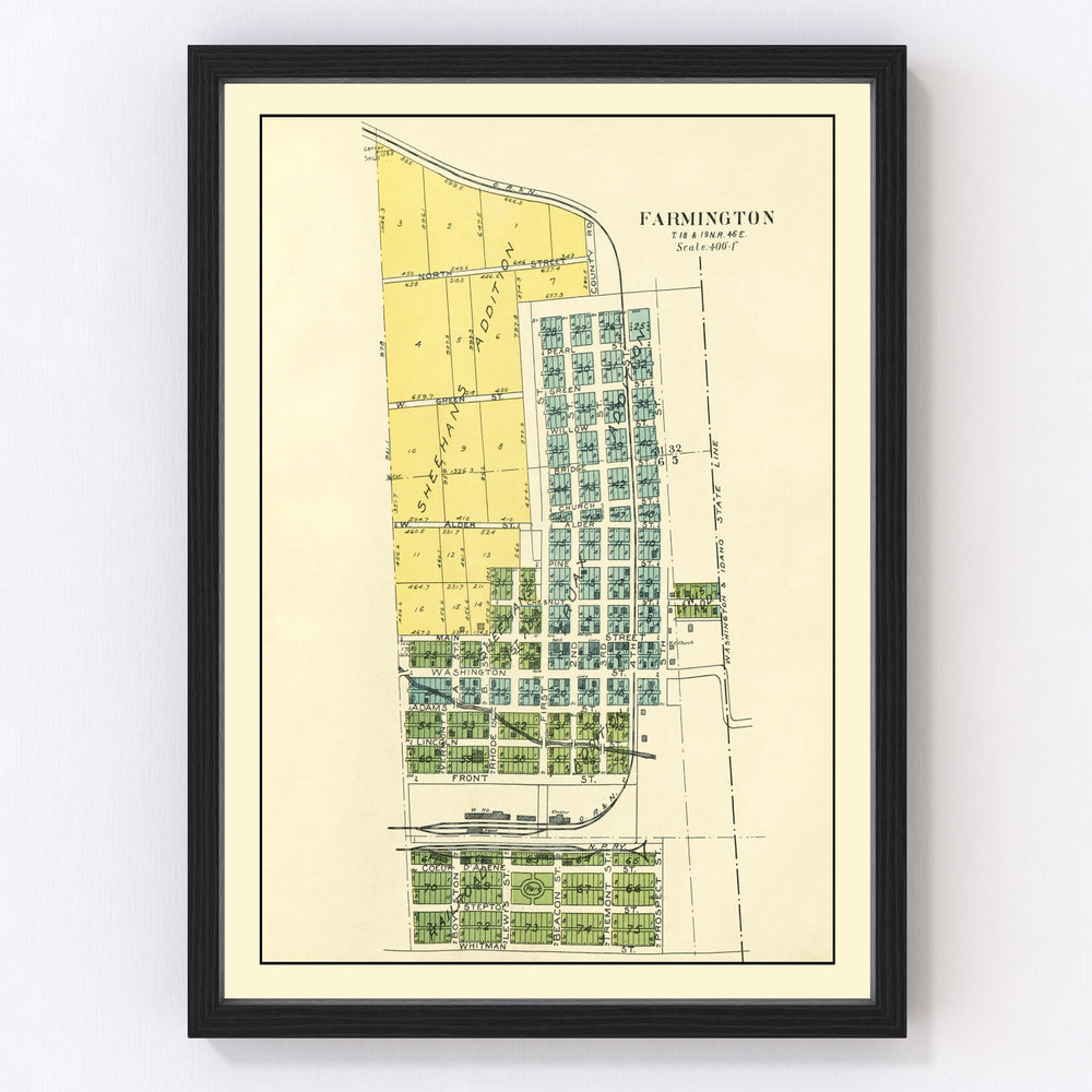 Farmington Vintage Map 1910