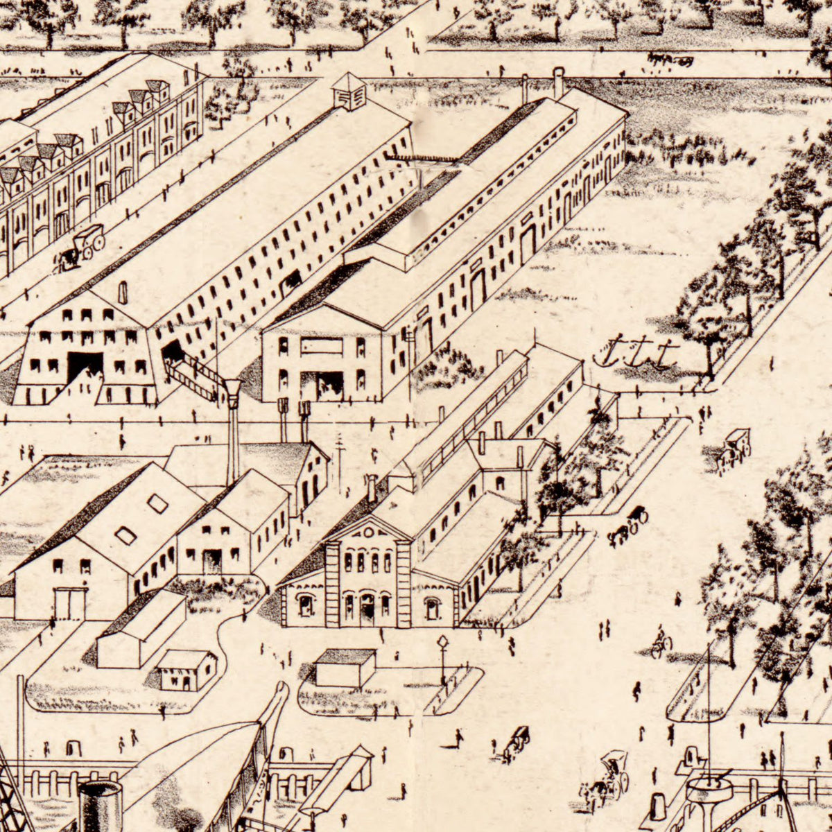 Restored historic details from the 1897 city map of Philadelphia, Pennsylvania