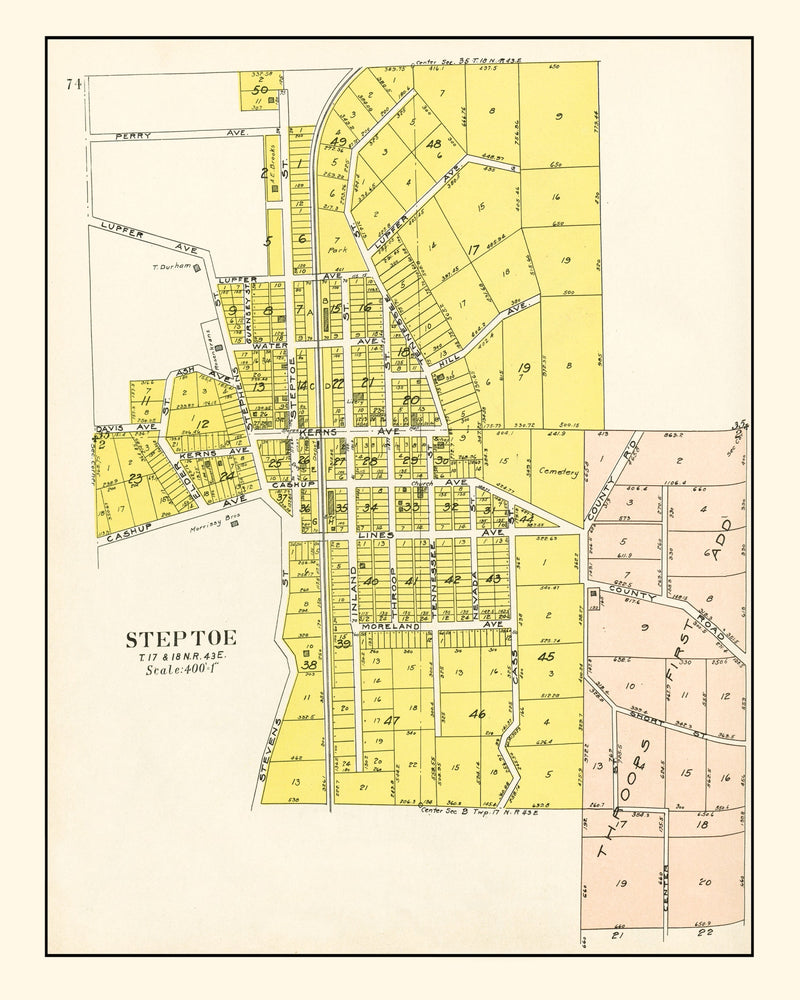Size comparison using Vintage Map of Steptoe, Washington 1910