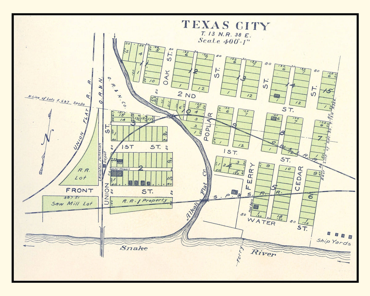 Preview of Vintage Map of Texas City, Washington 1910