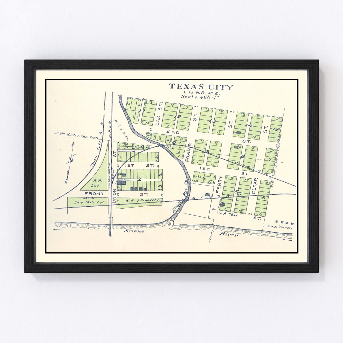 Texas City Vintage Map 1910
