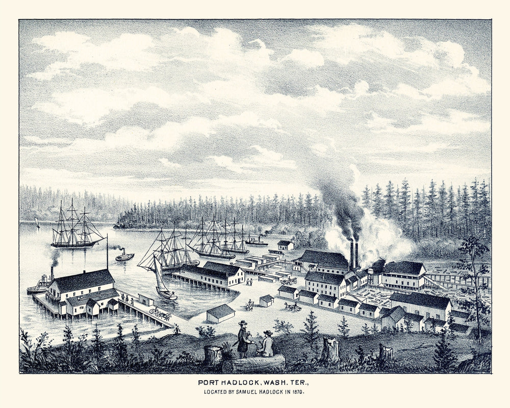 Vintage Map of Port Hadlock, Washington 1889 print style example