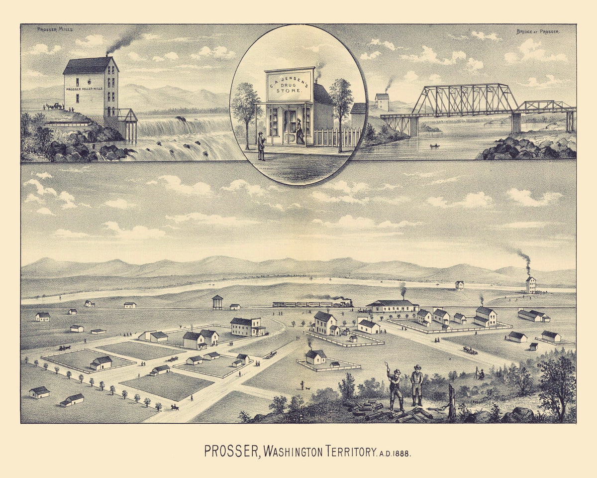 Preview of Vintage Map of Prosser, Washington 1889