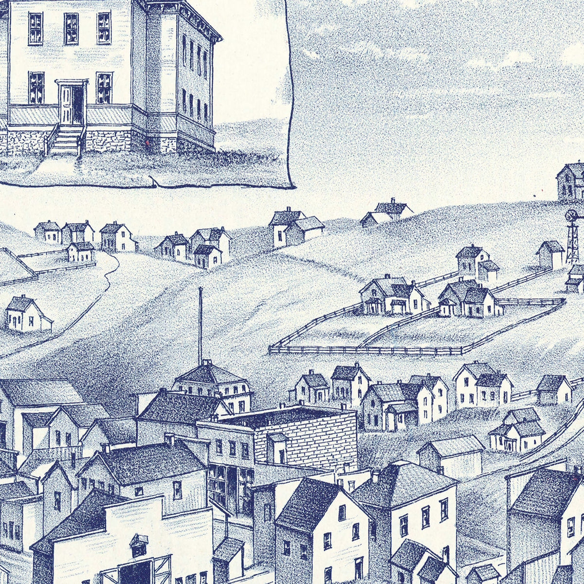 Restored historic details from the 1889 city map of Pullman, Washington