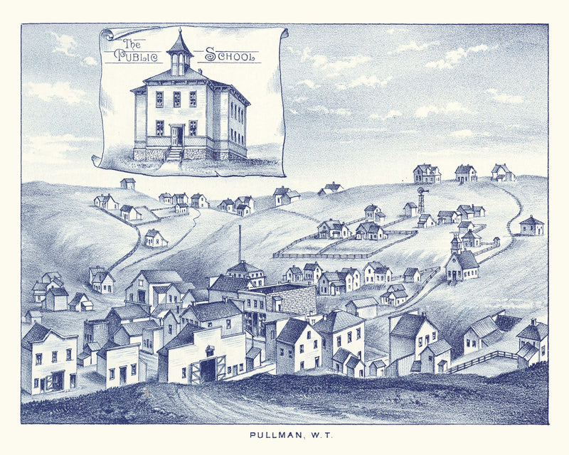 Size comparison using Vintage Map of Pullman, Washington 1889