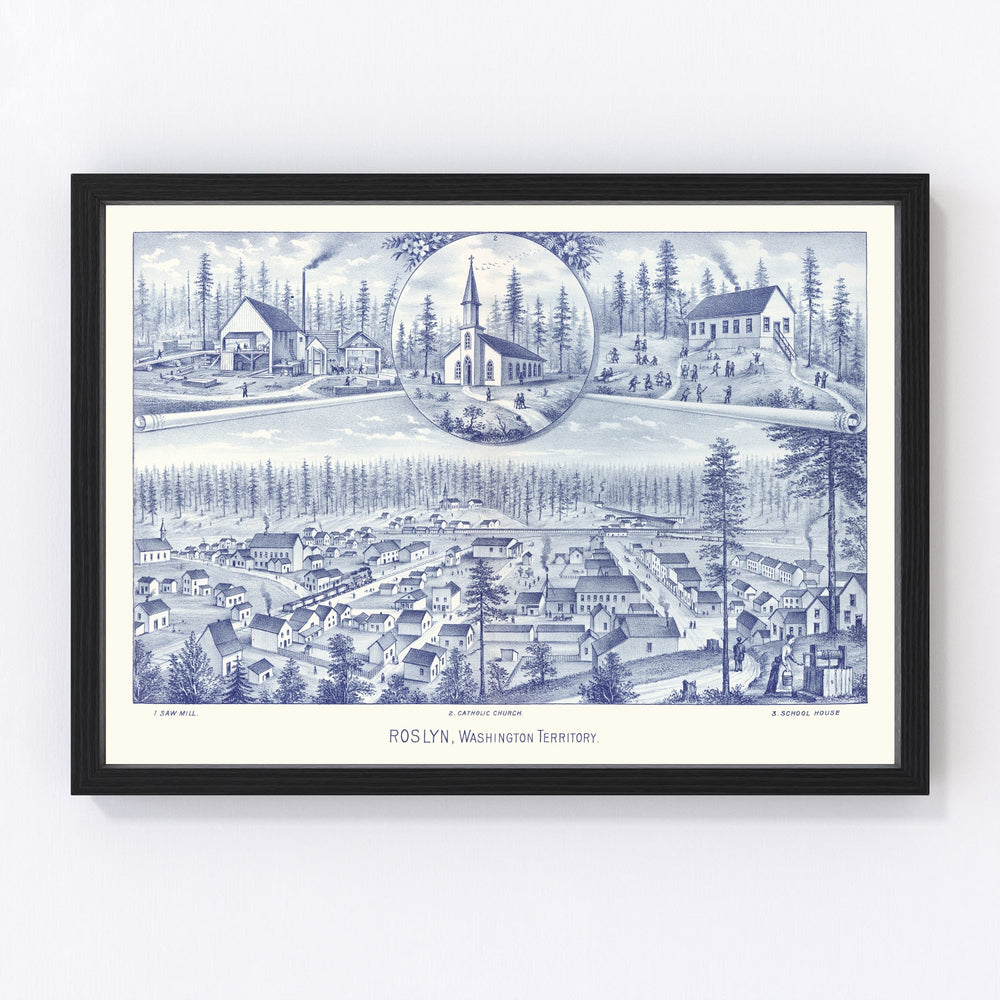 Roslyn Vintage Map 1889