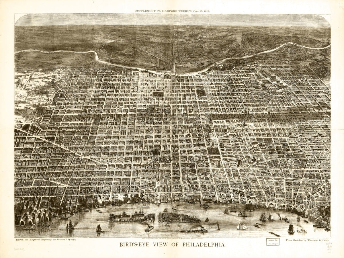 Preview of Vintage Map of Philadelphia, Pennsylvania 1872