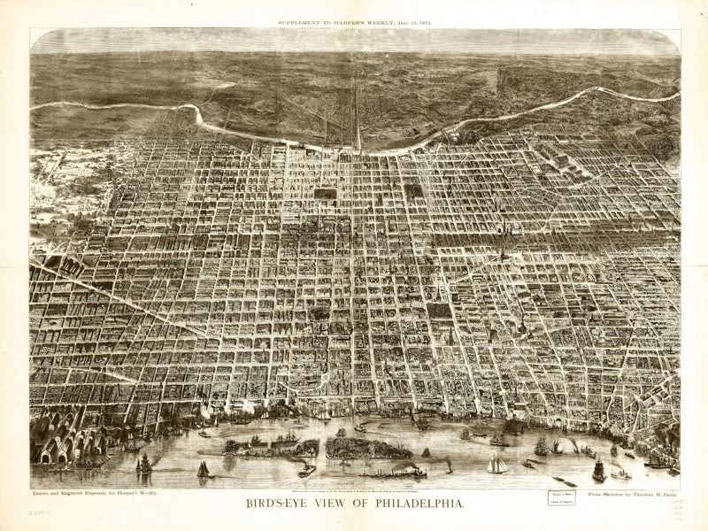 Size comparison using Vintage Map of Philadelphia, Pennsylvania 1872