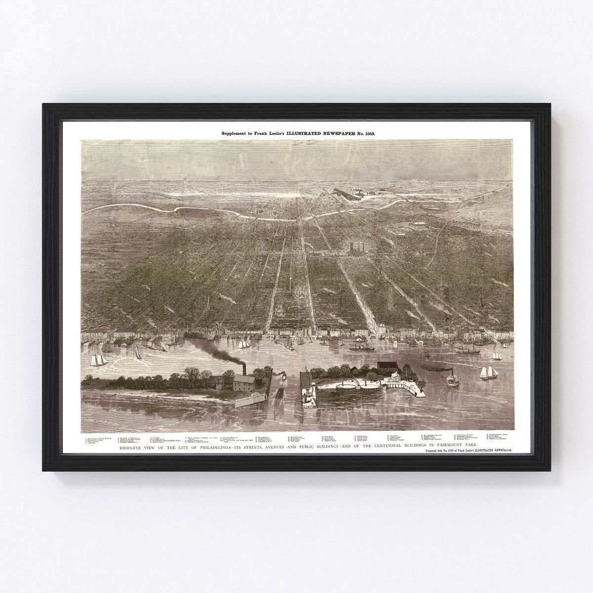 Philadelphia Vintage Map 1876