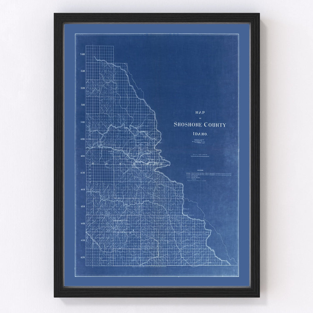 Shoshone County Vintage Map 1907
