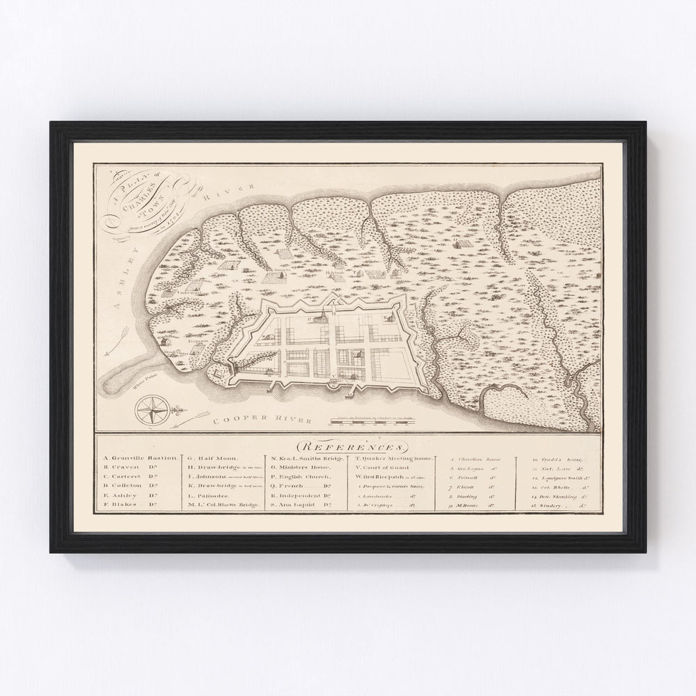 Charleston Vintage Map 1809