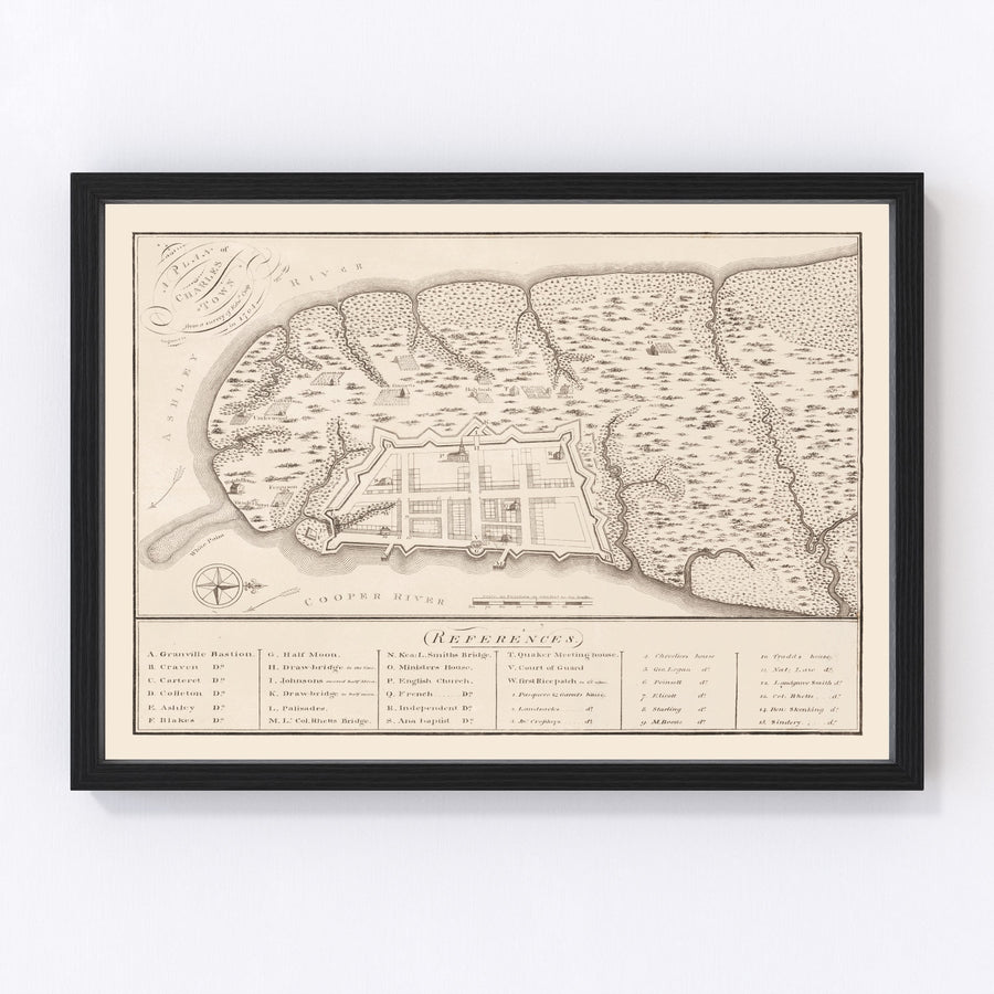 Charleston Vintage Map 1809