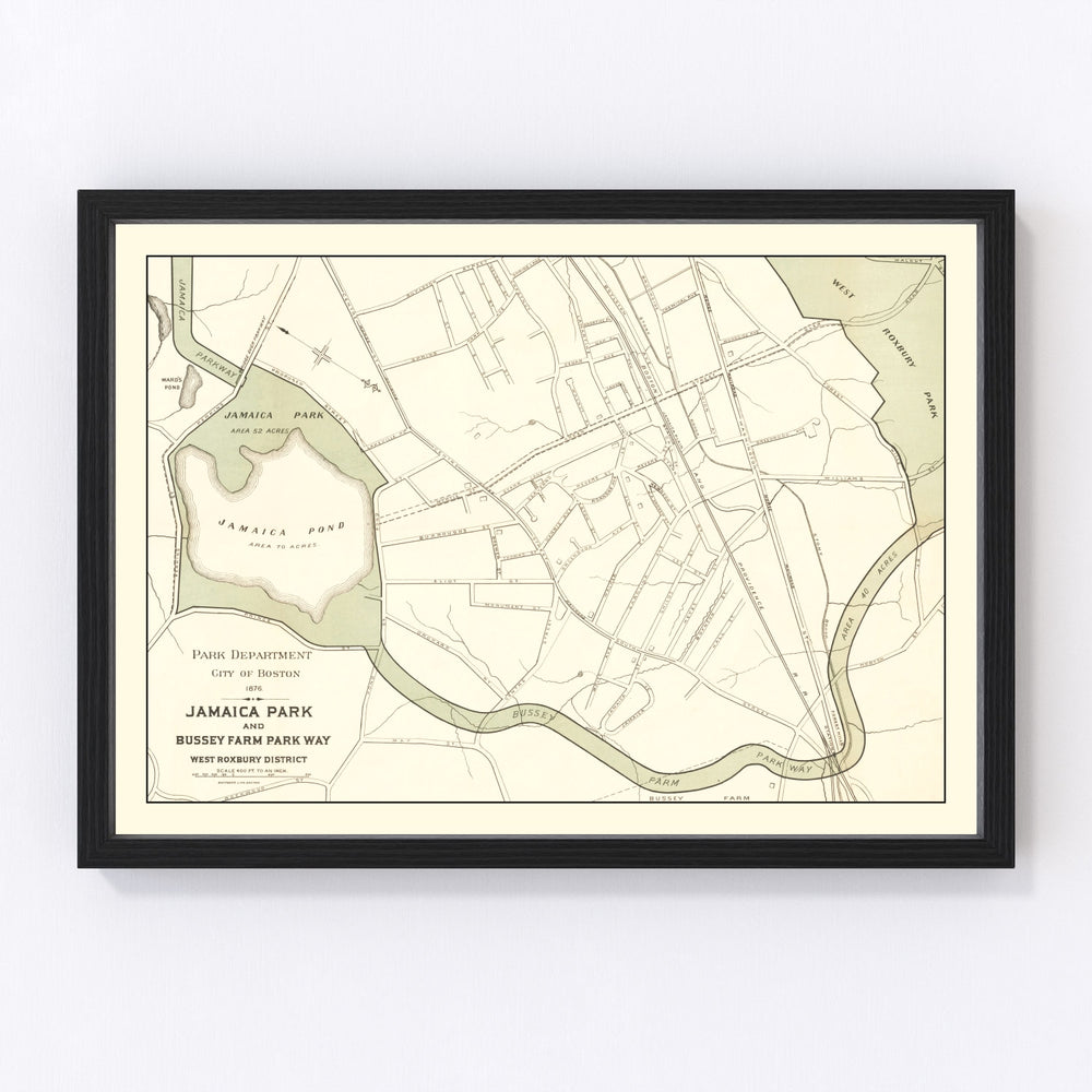 Jamaica Park Vintage Map 1876