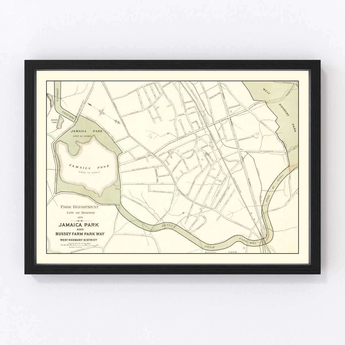 Jamaica Park Vintage Map 1876