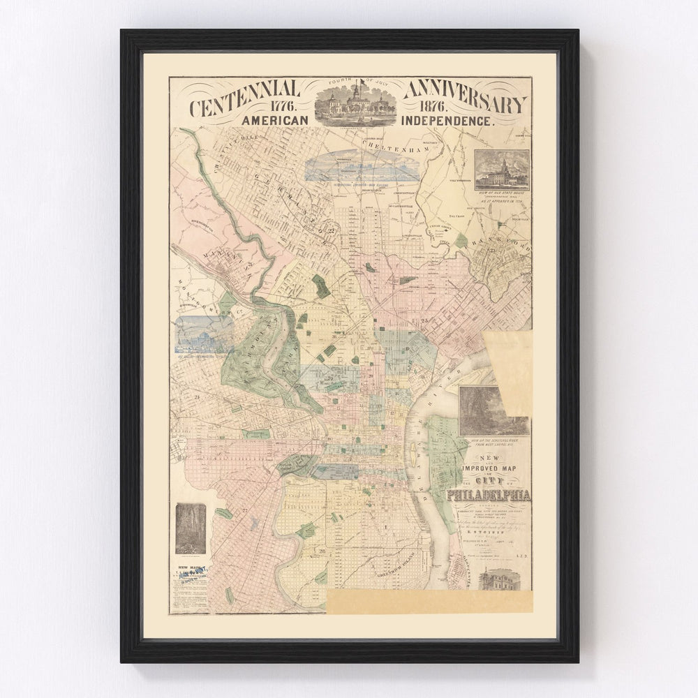 Philadelphia Vintage Map 1872