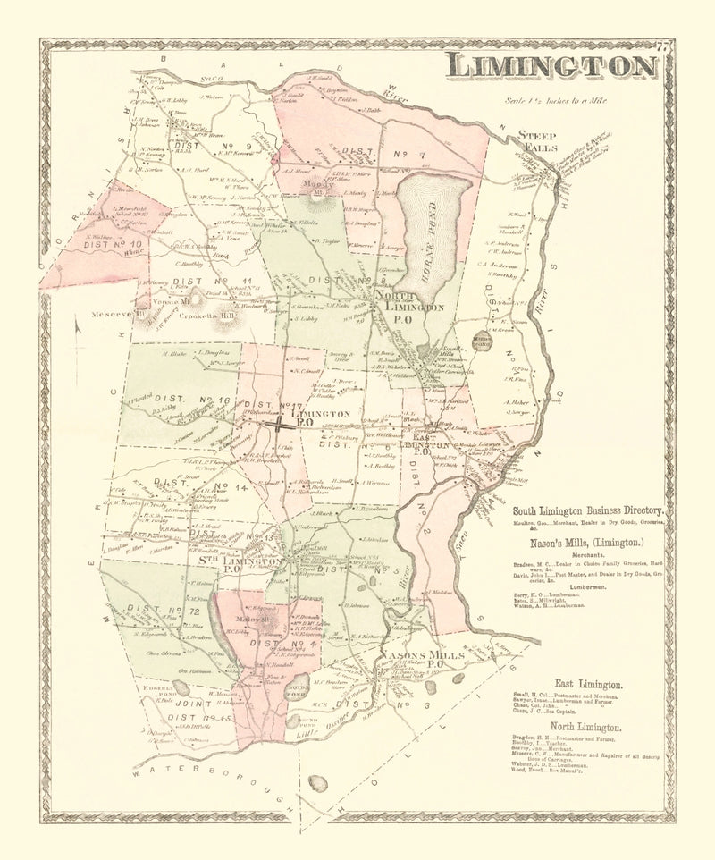 Size comparison using Vintage Map of Limington, Pennsylvania 1872
