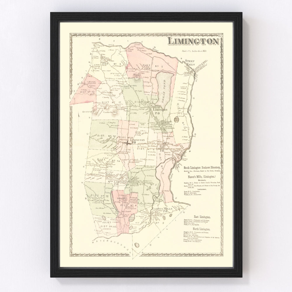 Limington Vintage Map 1872