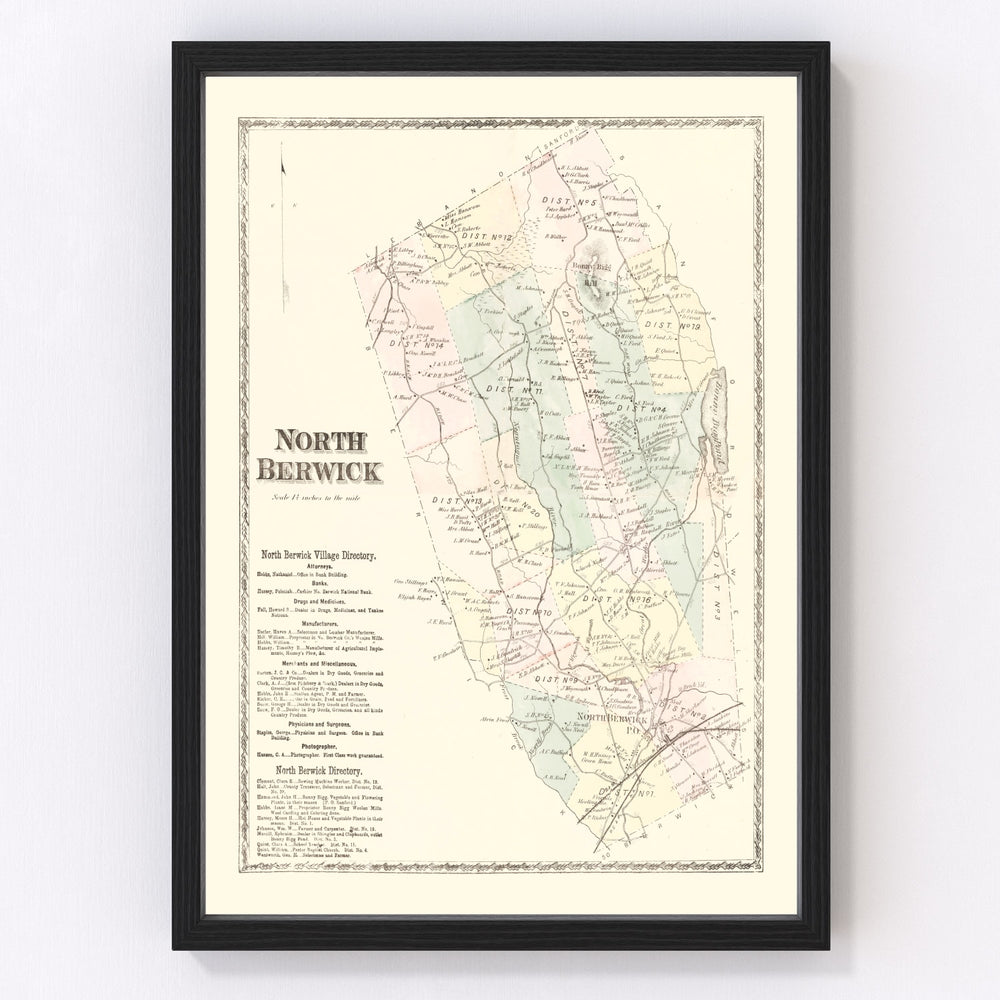 North Berwick Vintage Map 1872