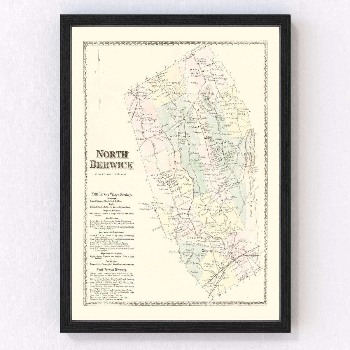 North Berwick Vintage Map 1872