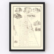 Hyde Park Chicago Vintage Map 1870