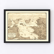 Narragansett Bay Vintage Map 1870