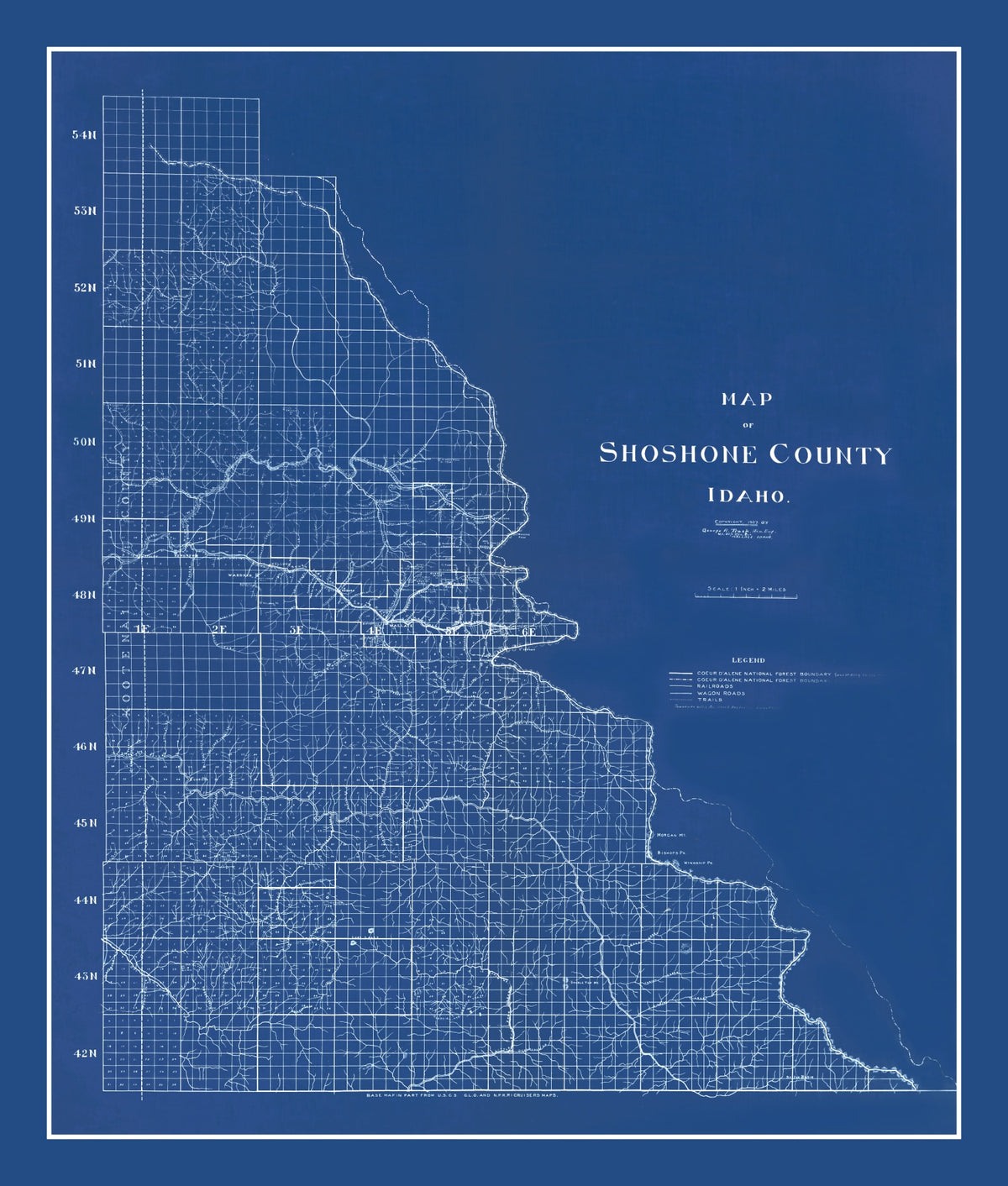 Preview of Vintage Map of Shoshone County, Idaho 1907