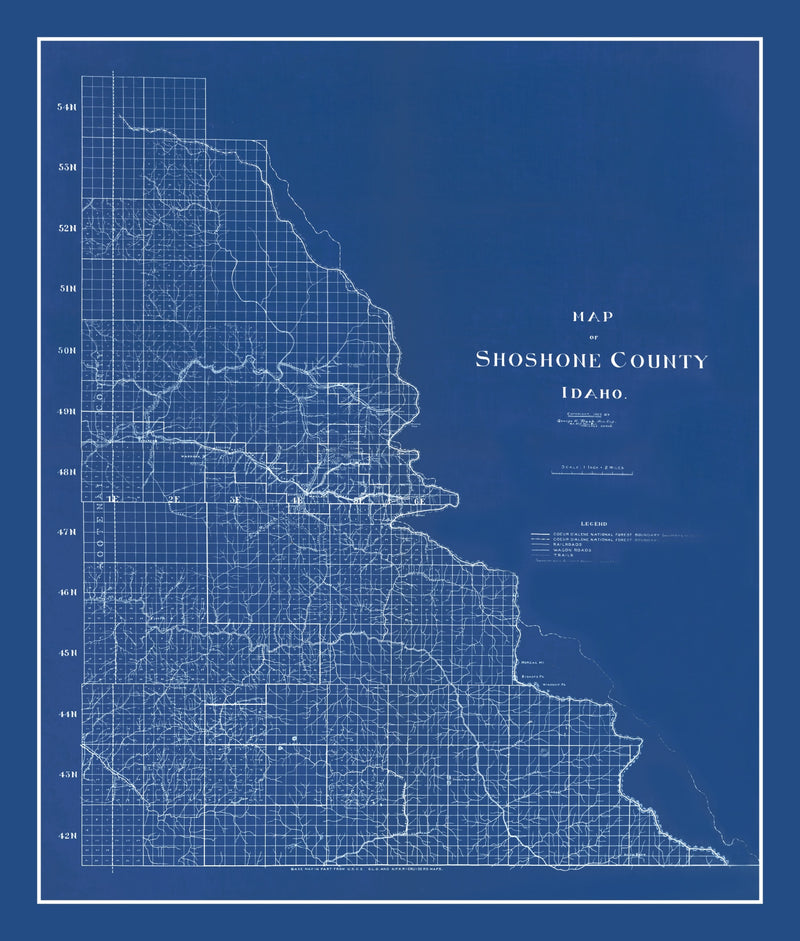 Size comparison using Vintage Map of Shoshone County, Idaho 1907