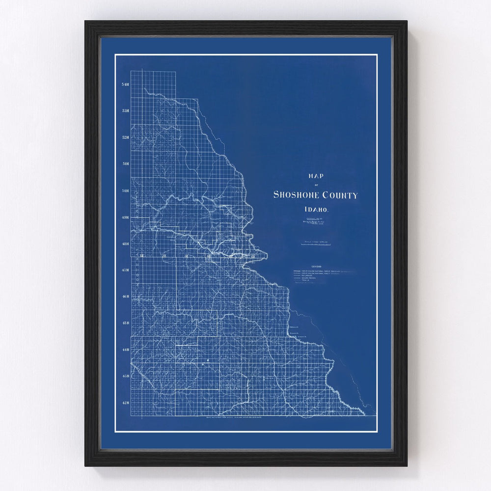 Shoshone County Vintage Map 1907