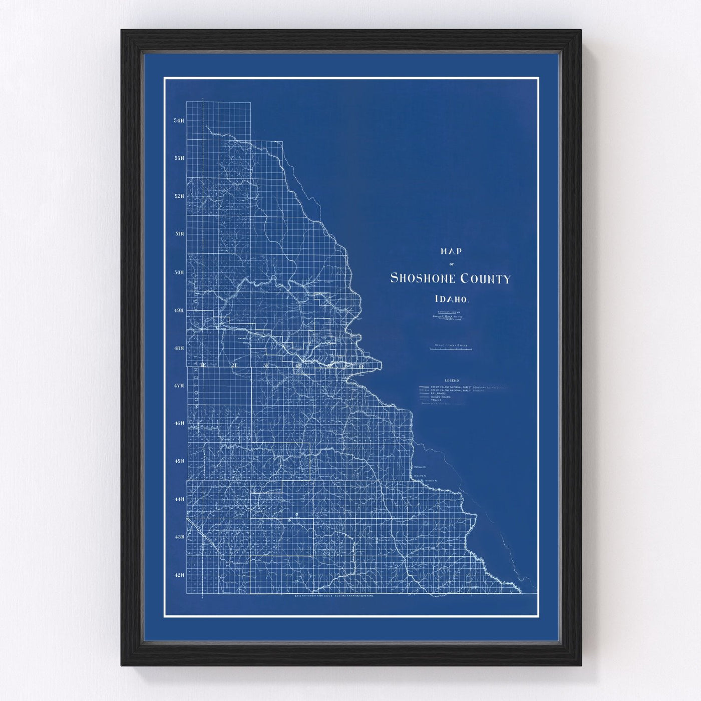 Shoshone County Vintage Map 1907