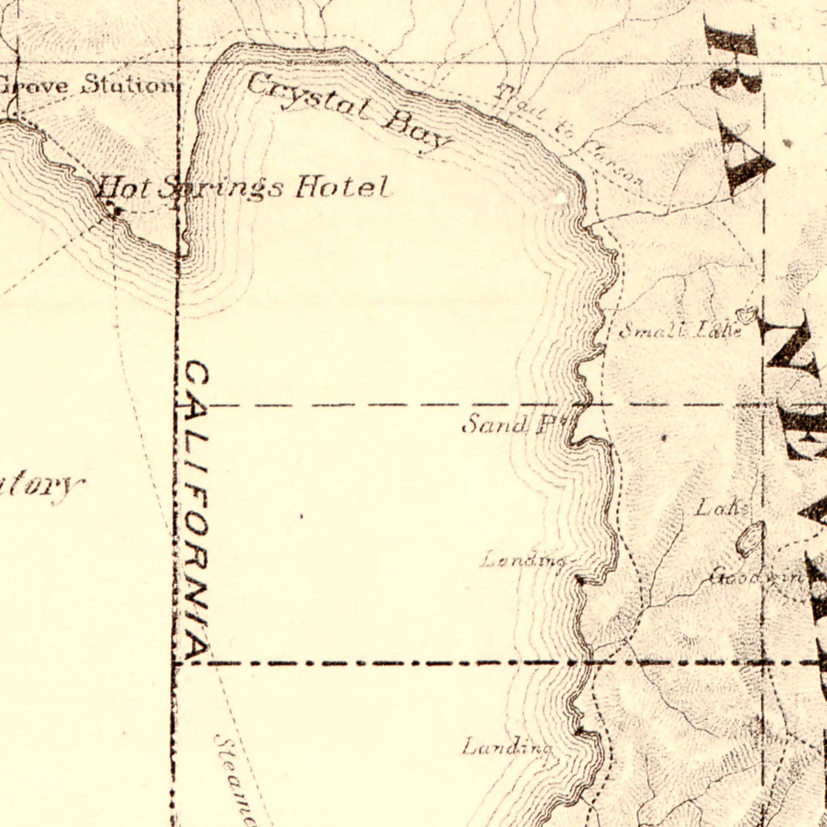 Restored historic details from the 1874 body of water map of County, California