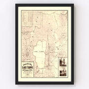 Lake Tahoe Vintage Map 1874