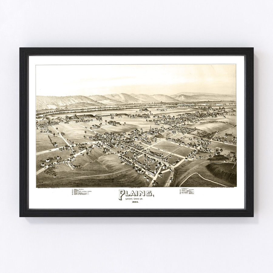 Plains Vintage Map 1892