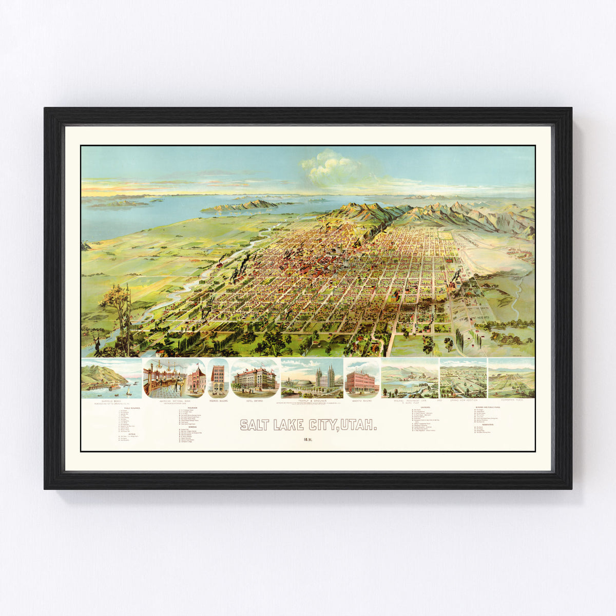 Salt Lake City Vintage Map 1891