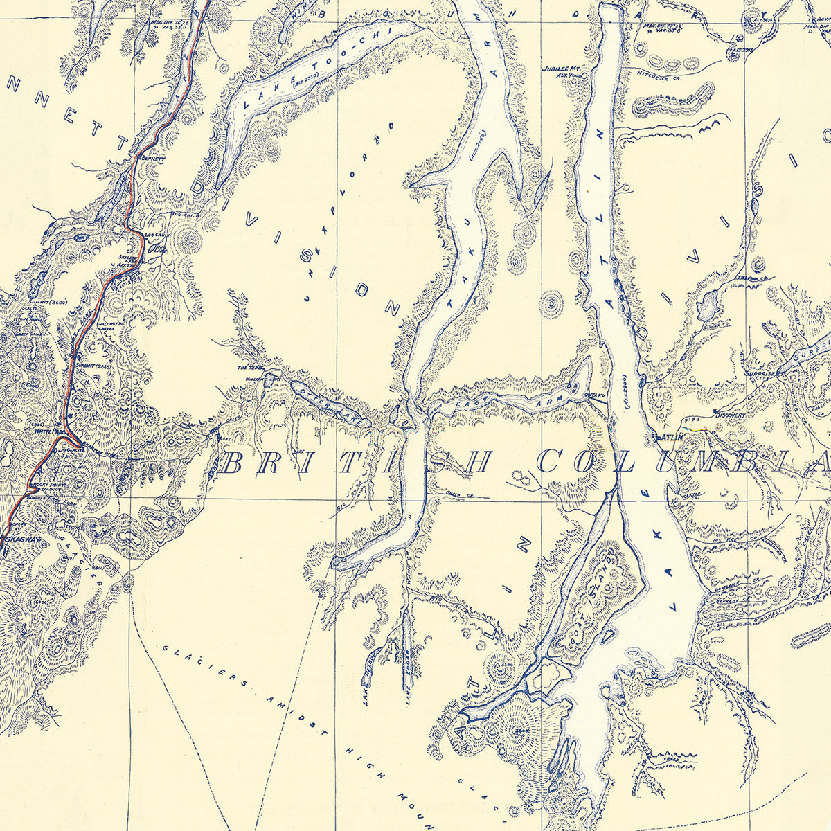 Restored historic details from the 1899 region map of County
