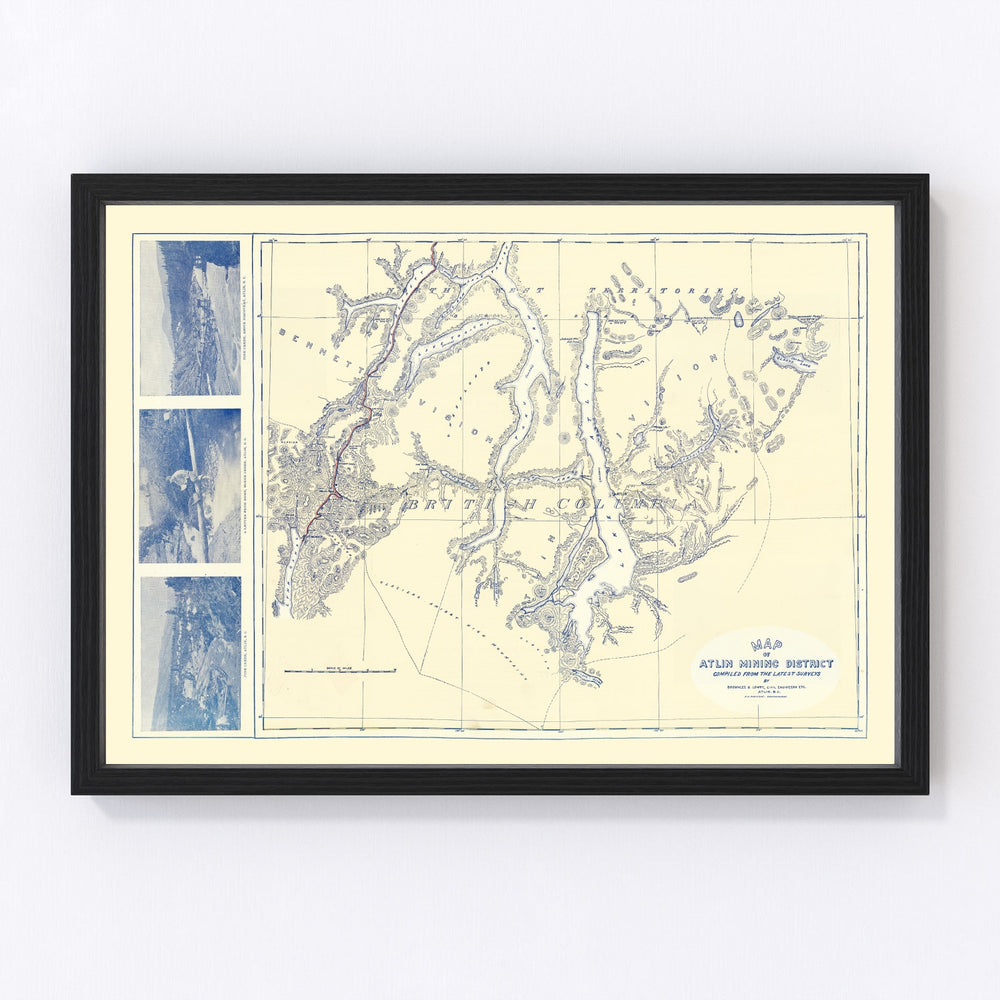 Atlin Mining District Vintage Map 1899