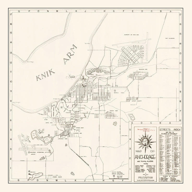 Size comparison using Vintage Map of Anchorage, Alaska 1951