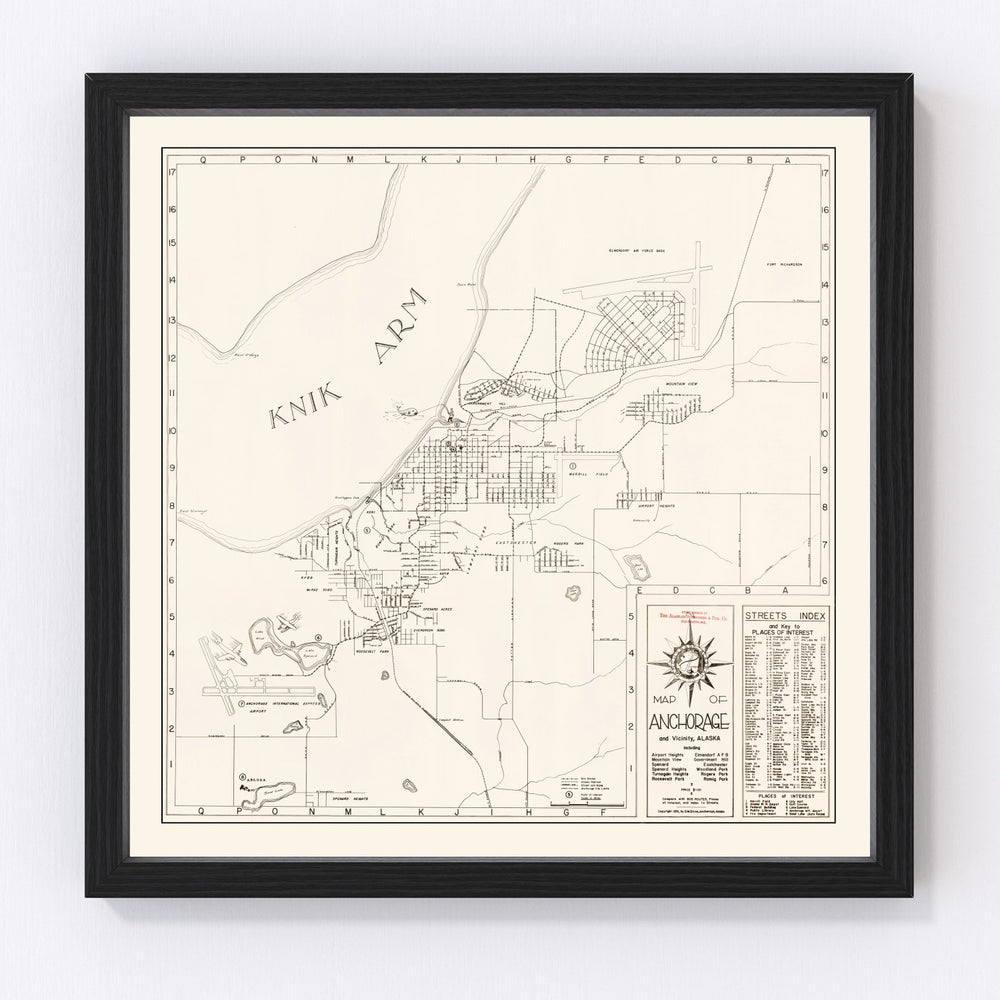Anchorage Vintage Map 1951