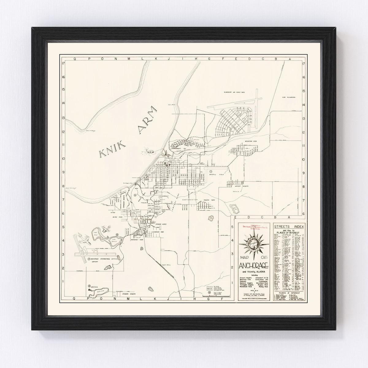 Anchorage Vintage Map 1951