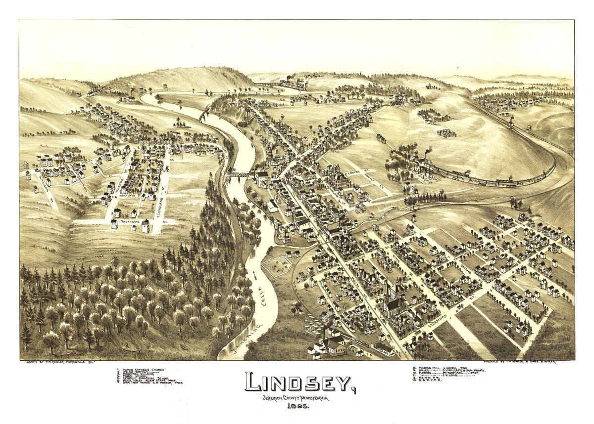 Preview of Vintage Map of Lindsey, Pennsylvania 1895