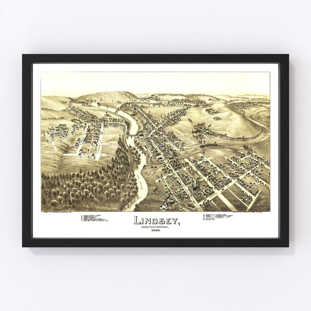 Lindsey Vintage Map 1895