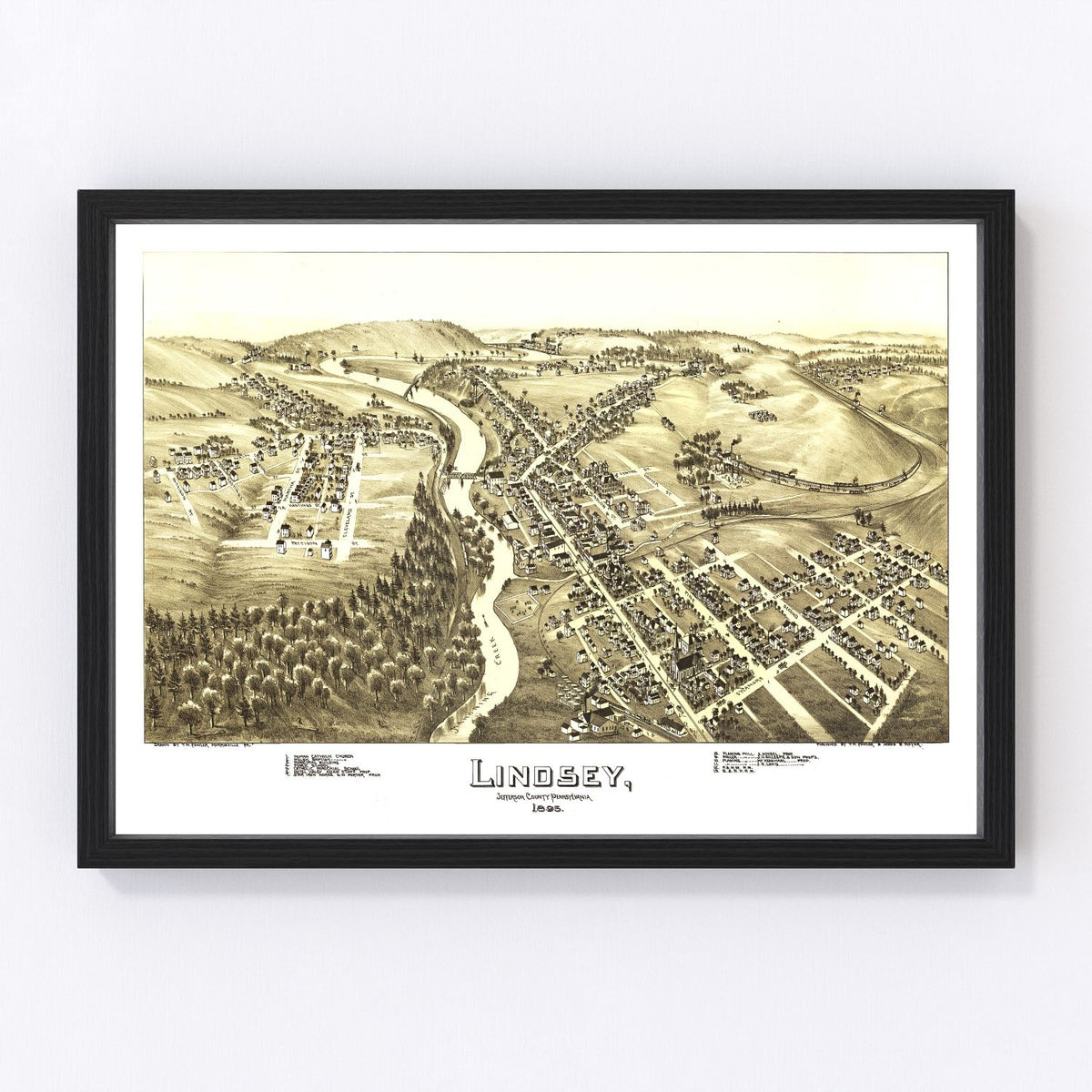 Lindsey Vintage Map 1895